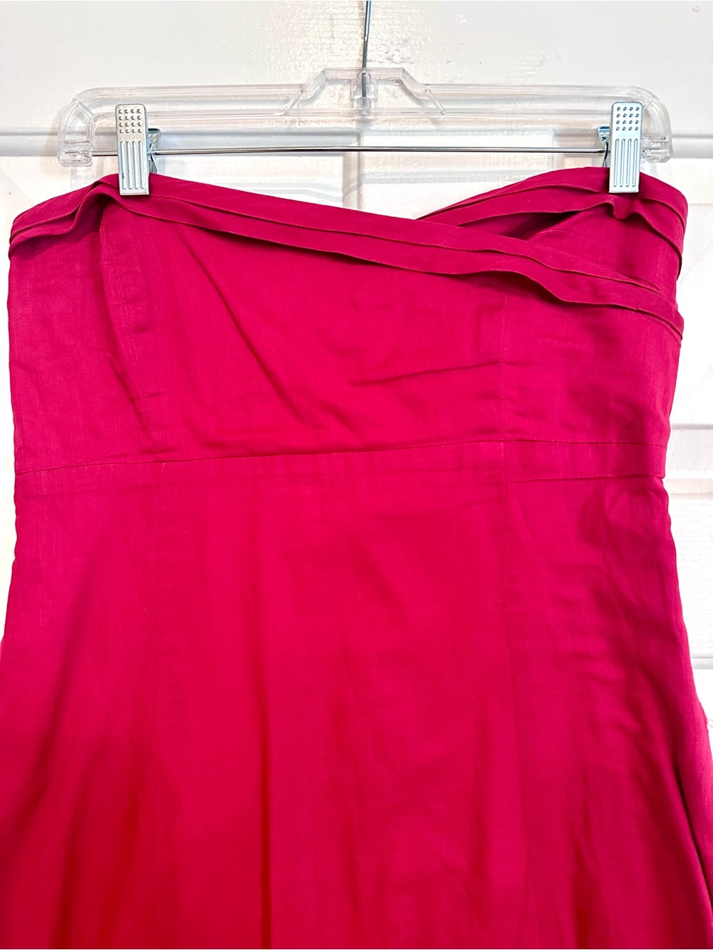 Deletta by Anthropologie Strapless Red Mini Dress Size 10- 100% Cotton Americana - Picture 4 of 6